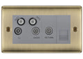 BG Nexus Metal Antique Brass Quadplex Combination TV Socket NAB69G