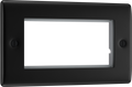 BG NFBEMR4 Nexus Metal Matt Black 100x50 Aperture Quadruple Rectangular Euro Module Front Plate