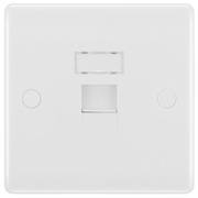 BG 8RJ45/1 Moulded Round Edge | White | RJ45 Single Data Outlet Socket (Screw) by British General (BG-8RJ45/1)