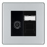 BG Screwless Polished Chrome TV Aerial & RJ45 CAT6 Data Socket - Black Insert by British General