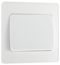 BG PCDCL12WW Pearlescent White Evolve 1 Gang 20A 16AX 2 Way Wide Rocker Light Switch - White Insert