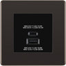 BG Black Nickel 45W USB Wall Socket Euro Module USB-A & C - Black Insert by British General (BG-FBNEMS2+EMUSBAC45B)