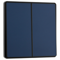 BG Evolve Matt Blue 2 Gang 2-Way 20A Edge to Edge Rocker Light Switch | PCDDB42EB