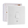 BG Nexus Single Bell Push Switch 1 Gang 10AX White & 32mm Pattress Back Box