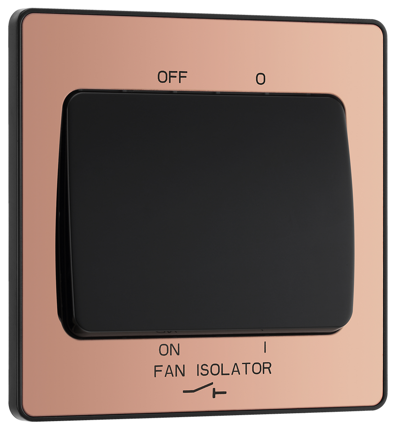 BG Evolve PCDCP15B Polished Copper 10A 3 Pole Fan Isolator - Black Insert