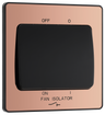 BG Evolve PCDCP15B Polished Copper 10A 3 Pole Fan Isolator - Black Insert