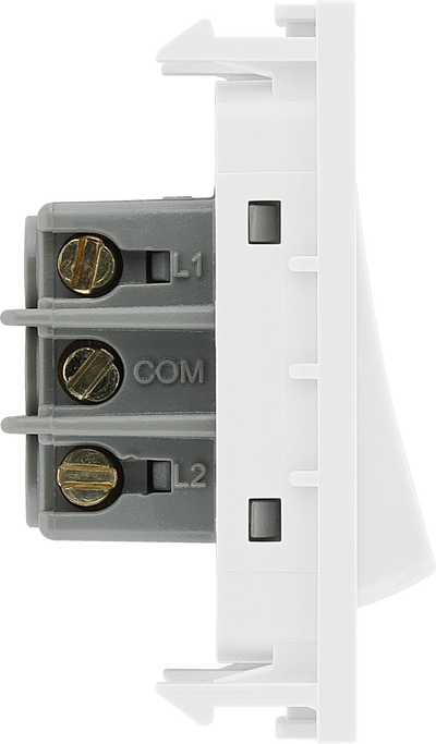 BG EMSW12W Euro Module 20AX 2-Way Switch - White by British General (BG-EMSW12W)