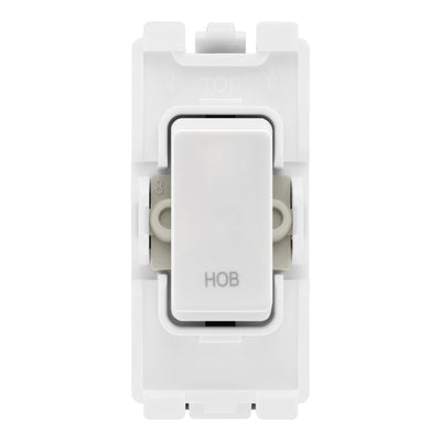 BG RRHBW White 20A DP Appliance Grid Switch Labelled Hob by British General (BG-RRHBW+R30)