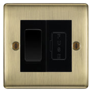 BG Nexus Metal Antique Brass 20A Intermediate Switch & 13A Fused Spur Plate | Black Insert