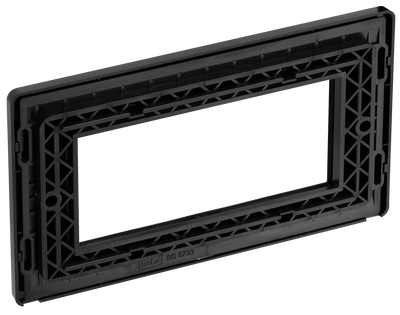 BG Evolve PCDMGEMR4B Matt Grey 4 Euro Module Front Plate - Black Insert