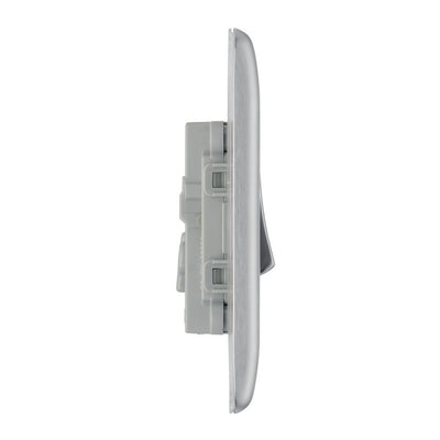 BG Nexus Brushed Steel 20A 16AX Intermediate Light Switch NBS13 with 35mm Steel Back Box