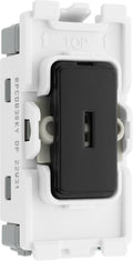 BG RPCDB30KY Evolve Grid Black 20A 20AX 2 Pole Secret Key Switch Module