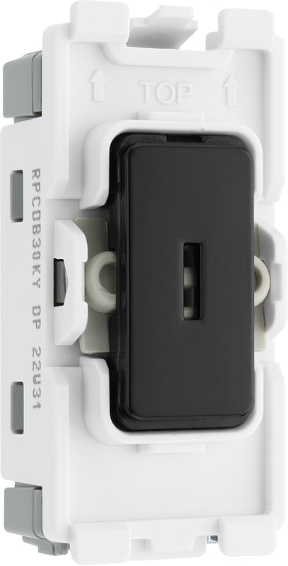 BG RPCDB30KY Evolve Grid Black 20A 20AX 2 Pole Secret Key Switch Module