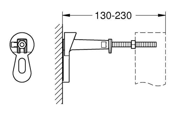 Grohe RAPID-SL Front Wall brackets; Chrome