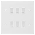 BG White Moulded 6 Gang Custom Labelled Appliance Grid Switch