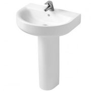 Ideal Standard Concept Arc 550mm Pedestal Basin With Overflow - White - E785201 by Ideal Standard (idealstandard-E785201)
