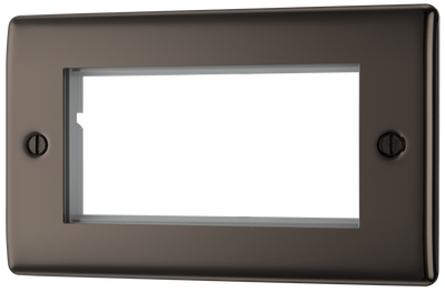 BG Electrical NBNEMR4 Euro Module Nexus Metal 4 Module Rectangular Front Plate Black Nickel