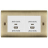 BG Antique Brass 4G Euro Plate with 45W USB A+C Charger Modules - White Insert by British General (BG-NABEMR4+EMUSBAC45W)
