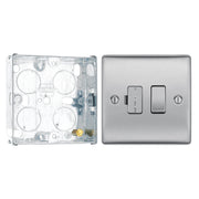 BG Nexus Brushed Steel 13A Switched Spur NBS50 with 25mm Steel Back Box by British General (BG-NBS50+HGS02)