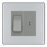 BG Screwless Polished Chrome 20A Secret Key Switch with 20A Double Pole Switch - Grey Insert by British General