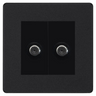 BG Evolve Matt Black Double Satellite Socket PCDMB642B by British General (BG-PCDMB642B)