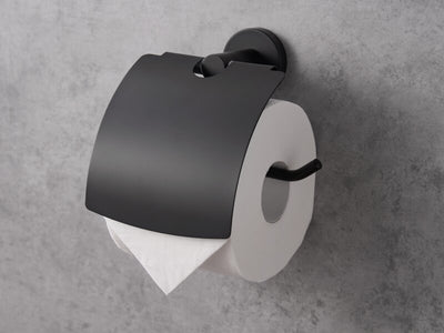 Corby Harrogate Toilet Roll Holder with Cover in Black