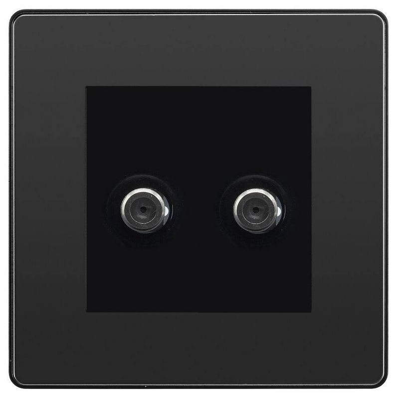 BG Evolve Black Chrome Double Satellite Socket PCDBC642B