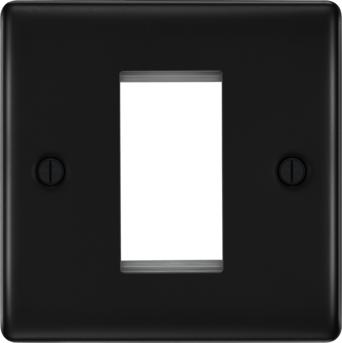 BG NFBEMS1 Nexus Metal Matt Black 25x50 Aperture Single Square Euro Module Front Plate