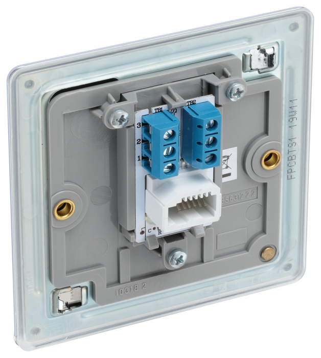 FPCBTS1 Back - This Secondary telephone socket from British General uses a screw terminal connection and should be used for an additional telephone point which feeds from the master telephone socket.