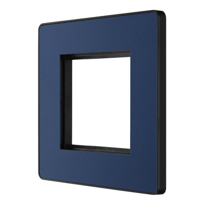 BG Evolve Matt Blue Double Secondary Telephone Socket, Screw Terminal - Black Insert