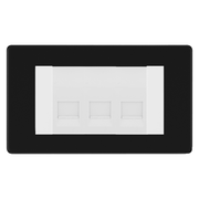 BG Screwless Matt Black 3 Gang Secondary Telephone Socket, Screw Terminal - White Insert by British General (BG-FFB3GEMBTSSW)