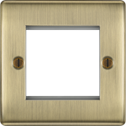 BG Nexus Antique Brass Square 2 Gang Euro Module Front Plate 2 Module NABEMS2 by British General (BG-NABEMS2-1)