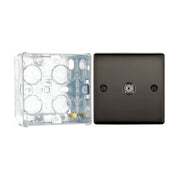 BG Nexus Black Nickel 1 Gang Co-Axial Socket NBN60 with 35mm Steel Back Box