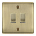 BG Antique Brass Custom Grid Switch Panel Labelled Kitchen Appliance 2 Gang