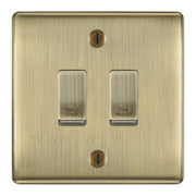 BG Antique Brass Custom Grid Switch Panel Labelled Kitchen Appliance 2 Gang by British General (BG-NEXUS-AB-Kitchen-Appliance-2Gang)