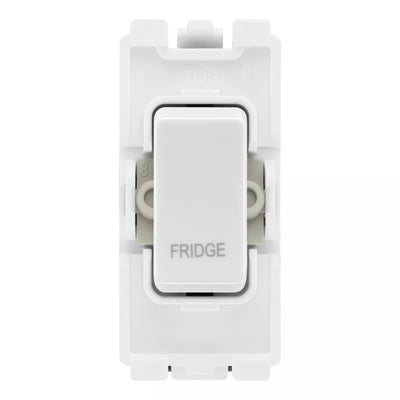 BG RRFDW White 20A DP Appliance Grid Switch Labelled Fridge by British General (BG-RRFDW+R30)