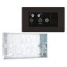 BG Screwless Black Nickel Quadplex TV FM SAT (x2) FBN69 with 25mm Steel Back Box
