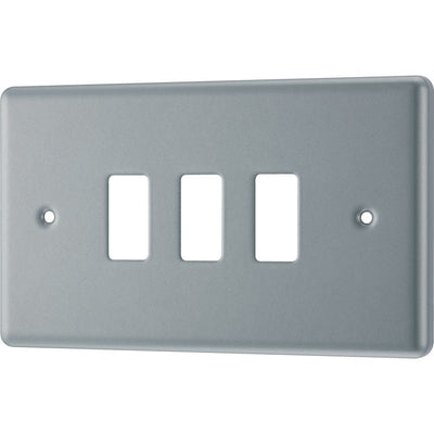 BG RMC3 Nexus Grid Metal Clad | 3 Module Front Plate by British General (BG-RMC3)