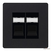 BG Evolve Matt Black 2 Gang RJ45 Data Socket PCDMBRJ452B Black Inserts