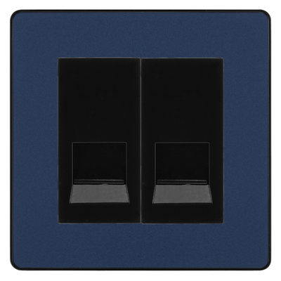 BG Evolve Matt Blue Double Master Telephone Socket, Screw Terminal - Black Insert by British General (BG-PCDDBBTMS2B)