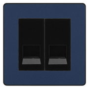BG Evolve Matt Blue Double Master Telephone Socket, Screw Terminal - Black Insert by British General (BG-PCDDBBTMS2B)