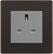 BG Nexus Screwless Black Nickel 13A Unswitched Socket FBNUSSG by British General (BG-FBNUSSG)
