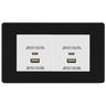 BG Screwless Matt Black 4G Faceplate with 45W USB A+C Charger Modules - White Insert by British General (BG-FFBEMR4+EMUSBAC45W)