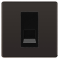 BG Screwless Black Nickel Single Master Telephone Socket, Screw Terminal - Black Insert