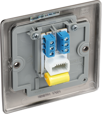 NBNBTM1 Back - This maste r telephone socket from British General uses a screw terminal connection and should be used where your telephone line enters your property.