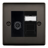 BG Nexus Black Nickel TV Aerial & RJ45 CAT6 Data Socket - Black Insert by British General