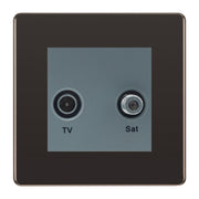 BG Screwless Black Nickel TV & Satellite Socket FBNTVSATG by British General (BG-FBNTVSATG)