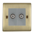 BG Nexus Metal Antique Brass Double Satellite Socket NAB642G