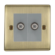 BG Nexus Metal Antique Brass Double Satellite Socket NAB642G by British General (BG-NAB642G)