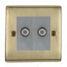 BG Nexus Metal Antique Brass Double Satellite Socket NAB642G by British General (BG-NAB642G)